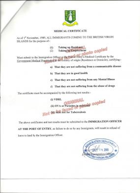 bvi government announces changes to immigration medical requirements medical certification